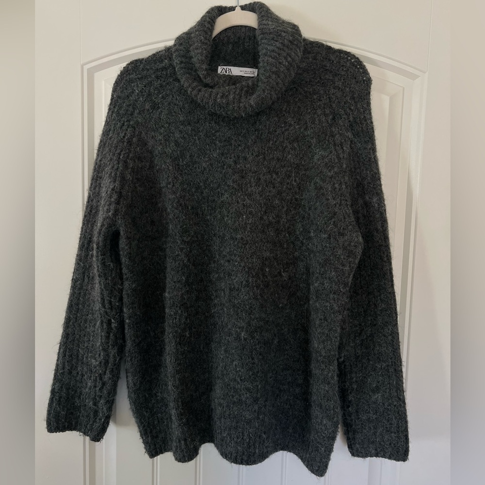 Zara Charcoal Knit Turtleneck